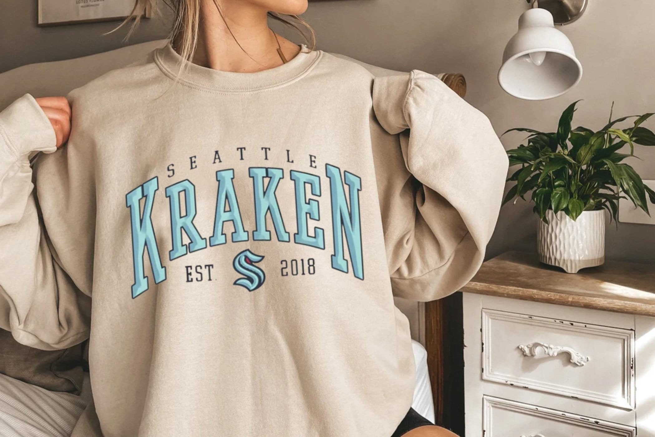 Seattle Kraken Anchor Retro Style NHL Crewneck Sweatshirt Ash / 4XL