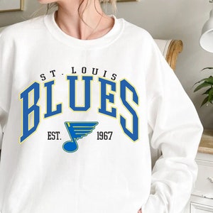 deadmansupplyco Vintage Hockey - St. Louis Blues (Yellow Blues Wordmark) Hoodie