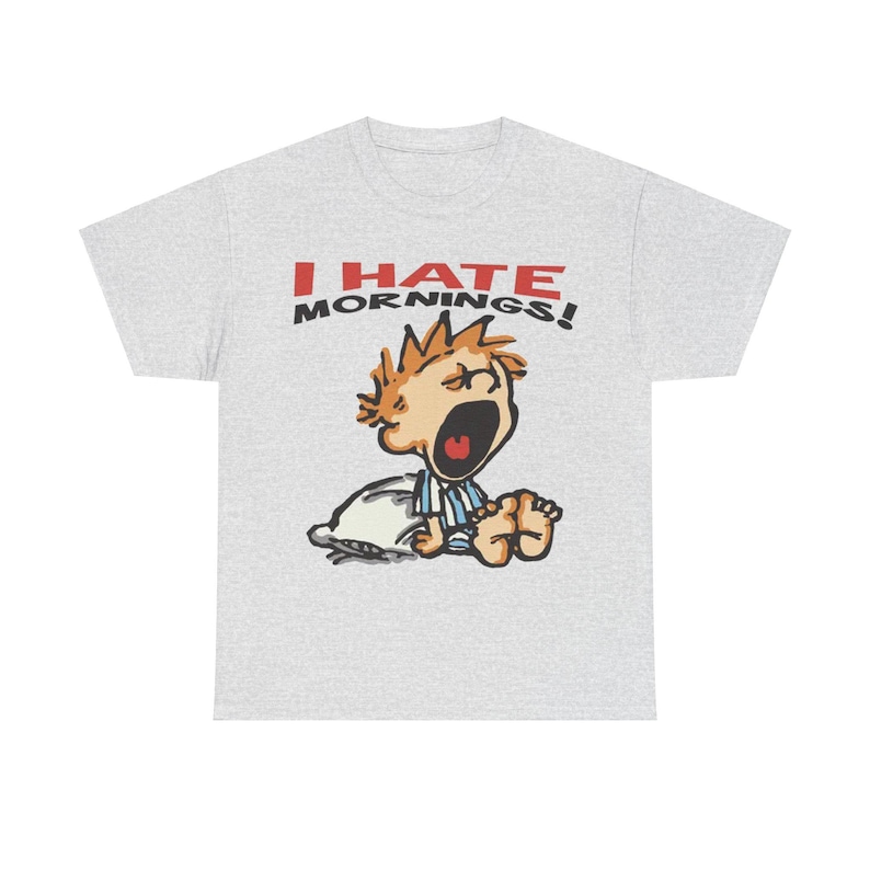 Oversized Vintage I Hate Mornings Tshirt, Retro Cartoon Tshirt, Baggy Fit Graphic Tee, Vintage Tshirt, Trendy Tshirt, Y2K, Vintage 90s Tee afbeelding 4