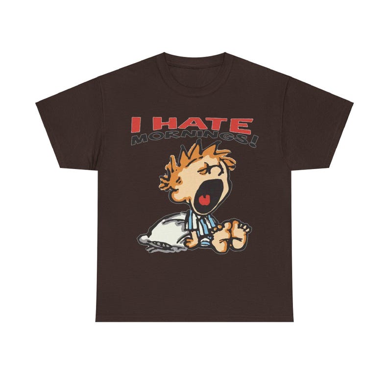 Oversized Vintage I Hate Mornings Tshirt, Retro Cartoon Tshirt, Baggy Fit Graphic Tee, Vintage Tshirt, Trendy Tshirt, Y2K, Vintage 90s Tee afbeelding 5