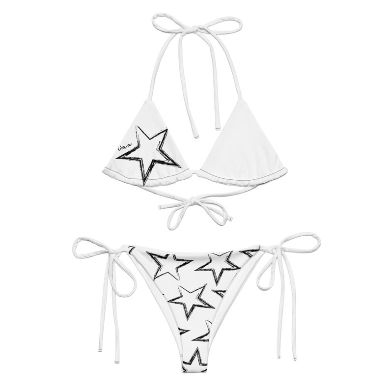Euro Girl Summer Bikini, Im a Star Rocker Girl Core Y2K Bikini, Y2k Bikini, 90s Bikini, Trendy Bikini, Emo Core, Minimalist Bikini