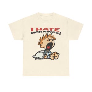 Oversized Vintage I Hate Mornings Tshirt, Retro Cartoon Tshirt, Baggy Fit Graphic Tee, Vintage Tshirt, Trendy Tshirt, Y2K, Vintage 90s Tee afbeelding 6