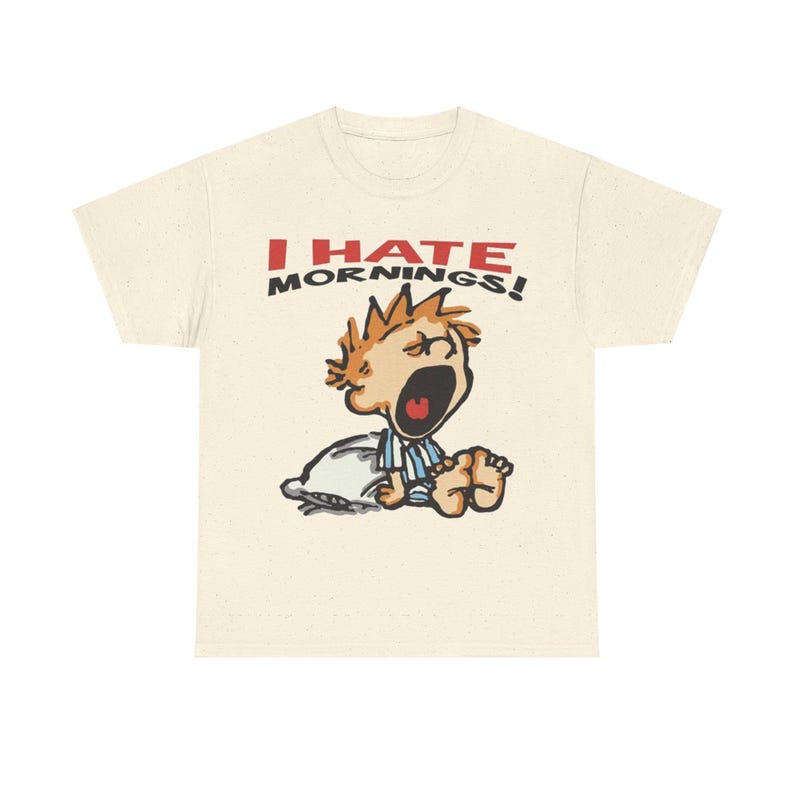 Oversized Vintage I Hate Mornings Tshirt, Retro Cartoon Tshirt, Baggy Fit Graphic Tee, Vintage Tshirt, Trendy Tshirt, Y2K, Vintage 90s Tee afbeelding 6