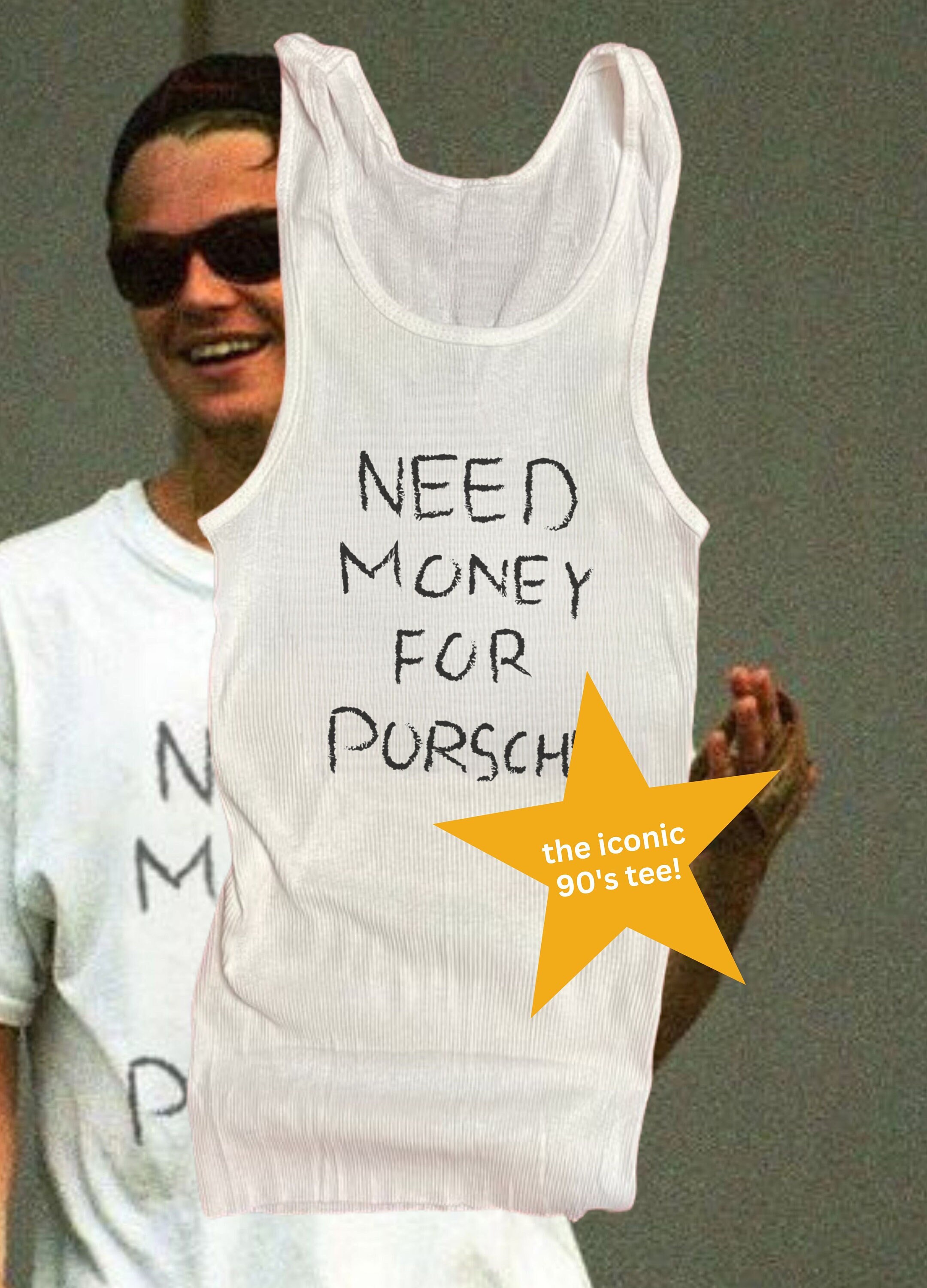 Need Money For Porshe Ribbed Tank Top, 90s Tshirt, Trendy Tshirt, Meme Shirt, Sarcasm Shirt, Y2K Tank Top, Vintage Tshirt, Viral 90s Shirt