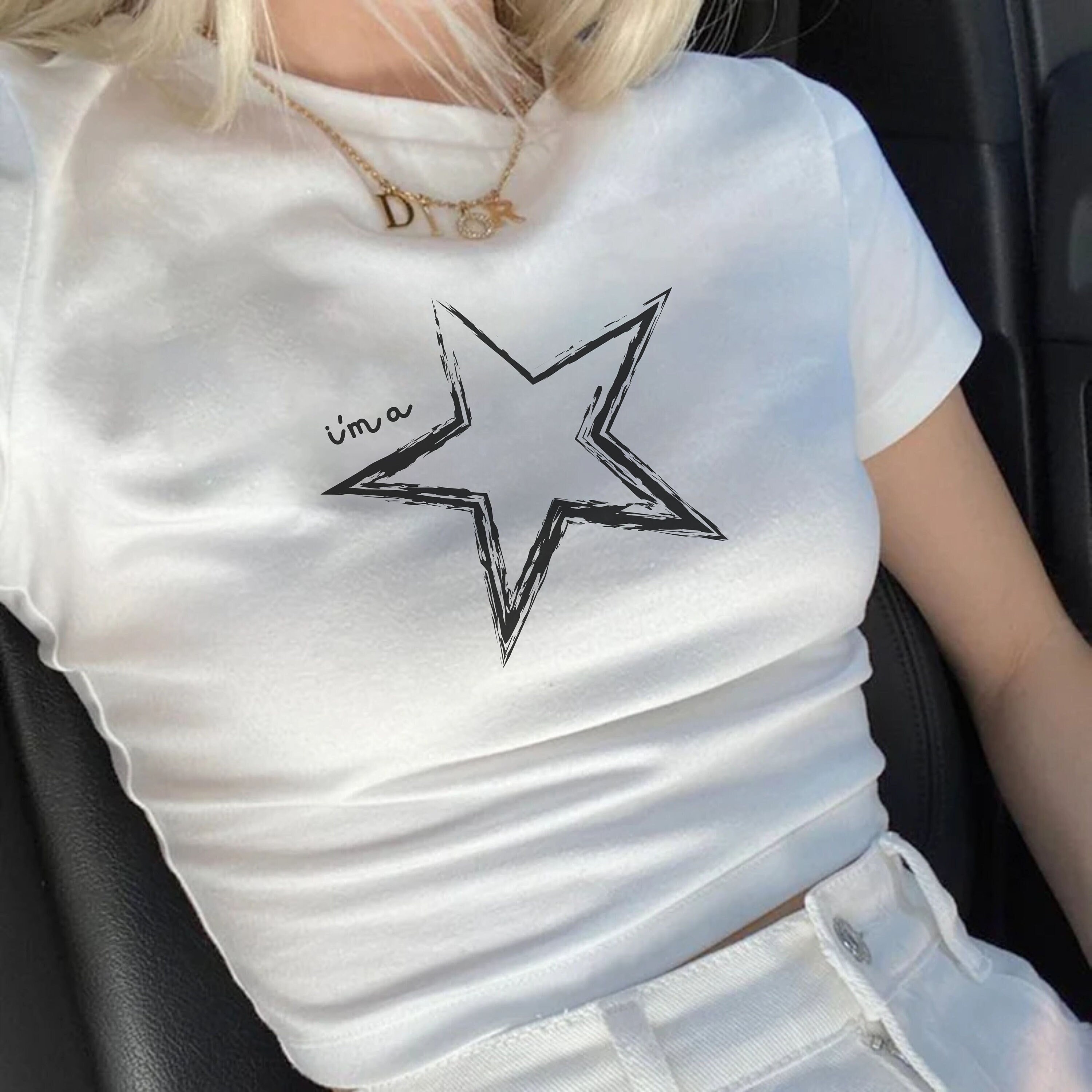 Rocker Girl Core Y2K Baby Tee, Im a Star Tshirt, Trendy Baby Tee