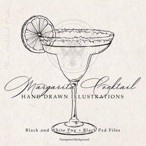 SVG Margarita Cocktail Illustrative PNG, Margarita Illustration Psd download, signature drink. Hand drawn sketch, wedding clipart, alcoholic