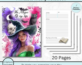 Enchanting Witch Themed Planner for Mom's, Daily Organizer with Humor & Family Moments, To Dos, and Memory Notebook with kid's activity page