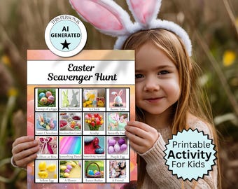 Easter Scavenger Hunt for Kids Printable, Indoor Treasure Hunt with Pictures, Easter Game for Kids, Easter Party Game Classroom