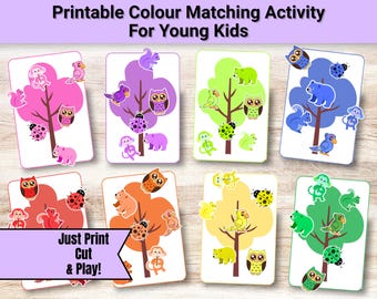 Colour matching activity for kids, travel game for toddlers, first busy book for boys and girls, sorting activity for pattern recognition