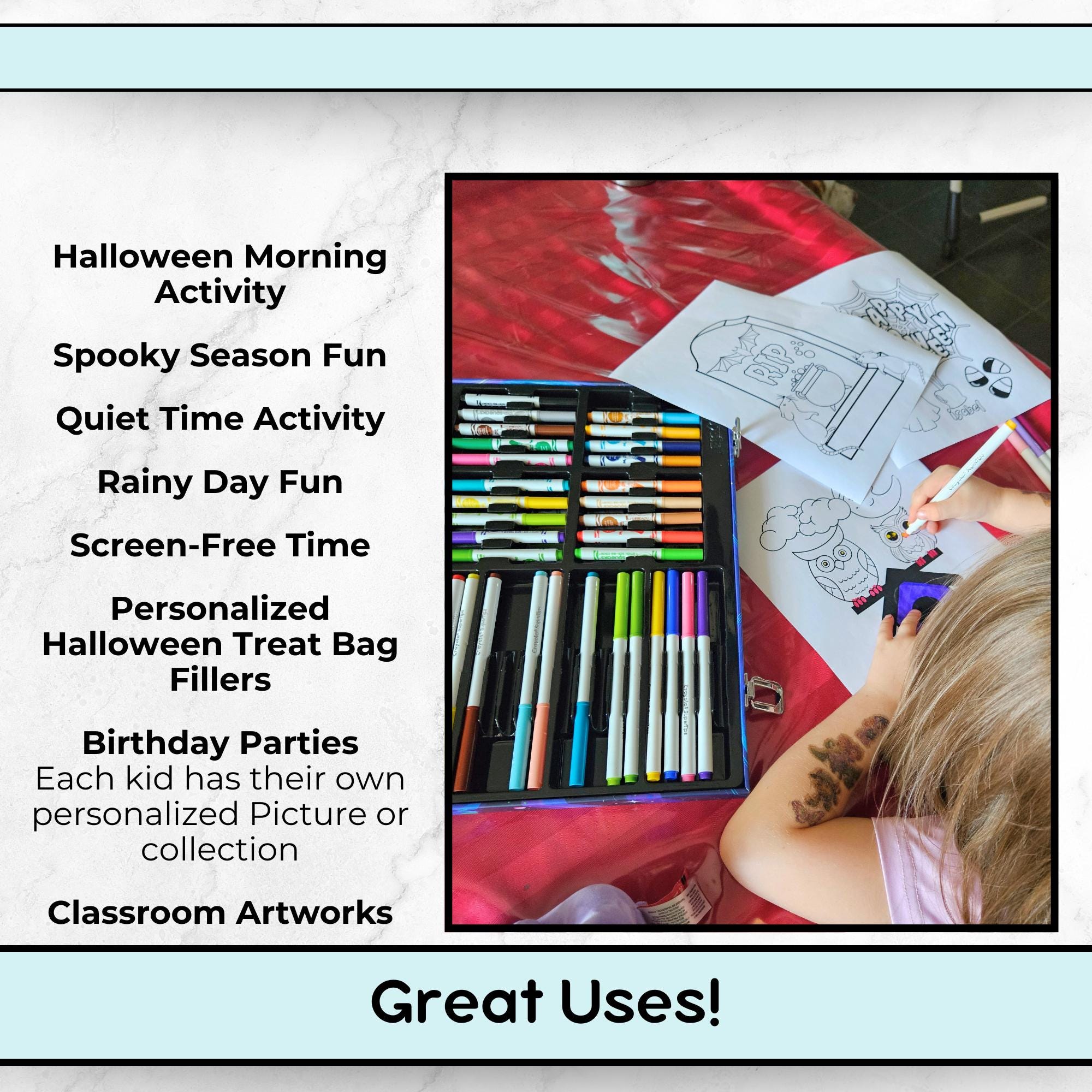 Editable Halloween Coloring Pages With Child's Name Canva Template ...