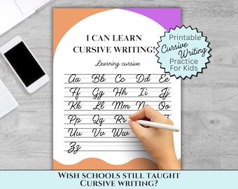 Cursive Handwriting Practice Worksheets for kids Improve Handwriting with Tracing Sheet Learning Cursive Alphabet Writing PDF Class Activity