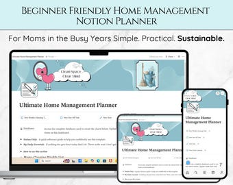 Notion Planner for Busy Moms | Home Management System, Cleaning Checklist, Weekly Schedule & Task Tracker