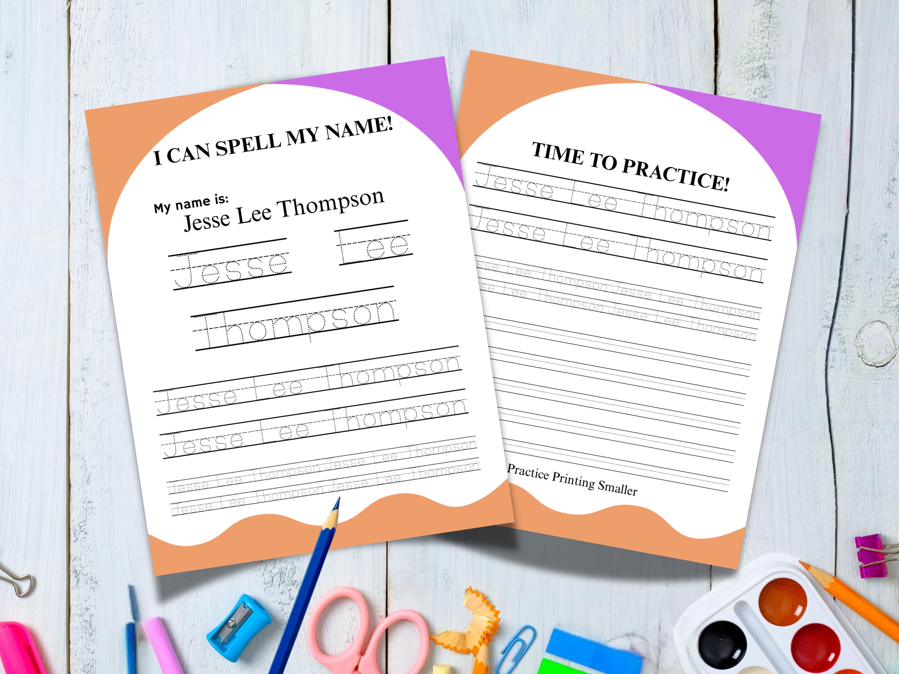 Personalized Name Tracing Worksheet Preschool Handwriting Practice ...