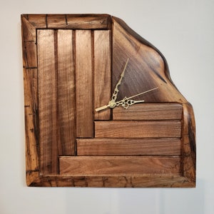 Walnut live edge wall clock