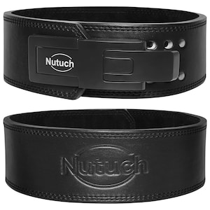 NUTUCH Genuine Leather Lever Weight Lifting Belt | 10mm | Gym Belts | Grain Leather Weightlifting Belt | Workout Belt | Powerlifting Belt