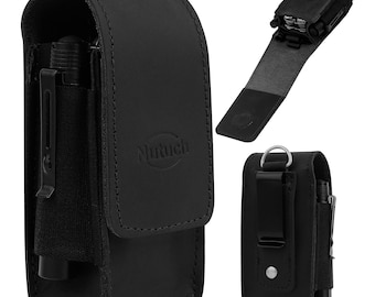 Funda multiherramienta EDC de cuero NUTUCH con cierre abatible / Organizador de cinturón EDC de cuero / Organizador multiherramienta resistente / Regalo ideal para hombres