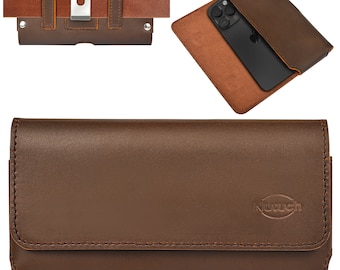 Funda de cuero genuino NUTUCH para iPhone / Fundas para celular / Estuche de cuero para cinturón / Estuche con clip / Estuche para celular