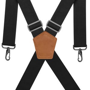 NUTUCH Black Suspender for Men | Heavy Duty adjustable Dress Suspender | Snap Hooks for Belt Loop | Men Suspender for Jeans | Men Fashion