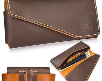 Funda de cuero genuino NUTUCH para teléfono con clip para cinturón / Estuche para iPhone y teléfono inteligente / Fundas para teléfono celular / Estuche para teléfono celular