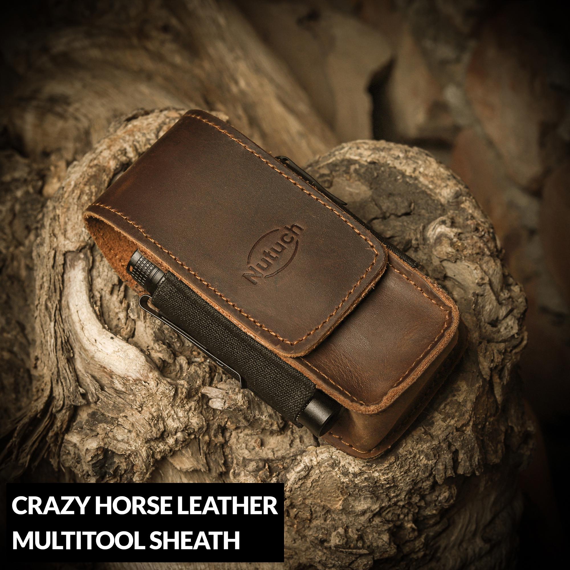 NUTUCH Leather EDC Multitool Sheath With Flip Closure | Leather EDC ...