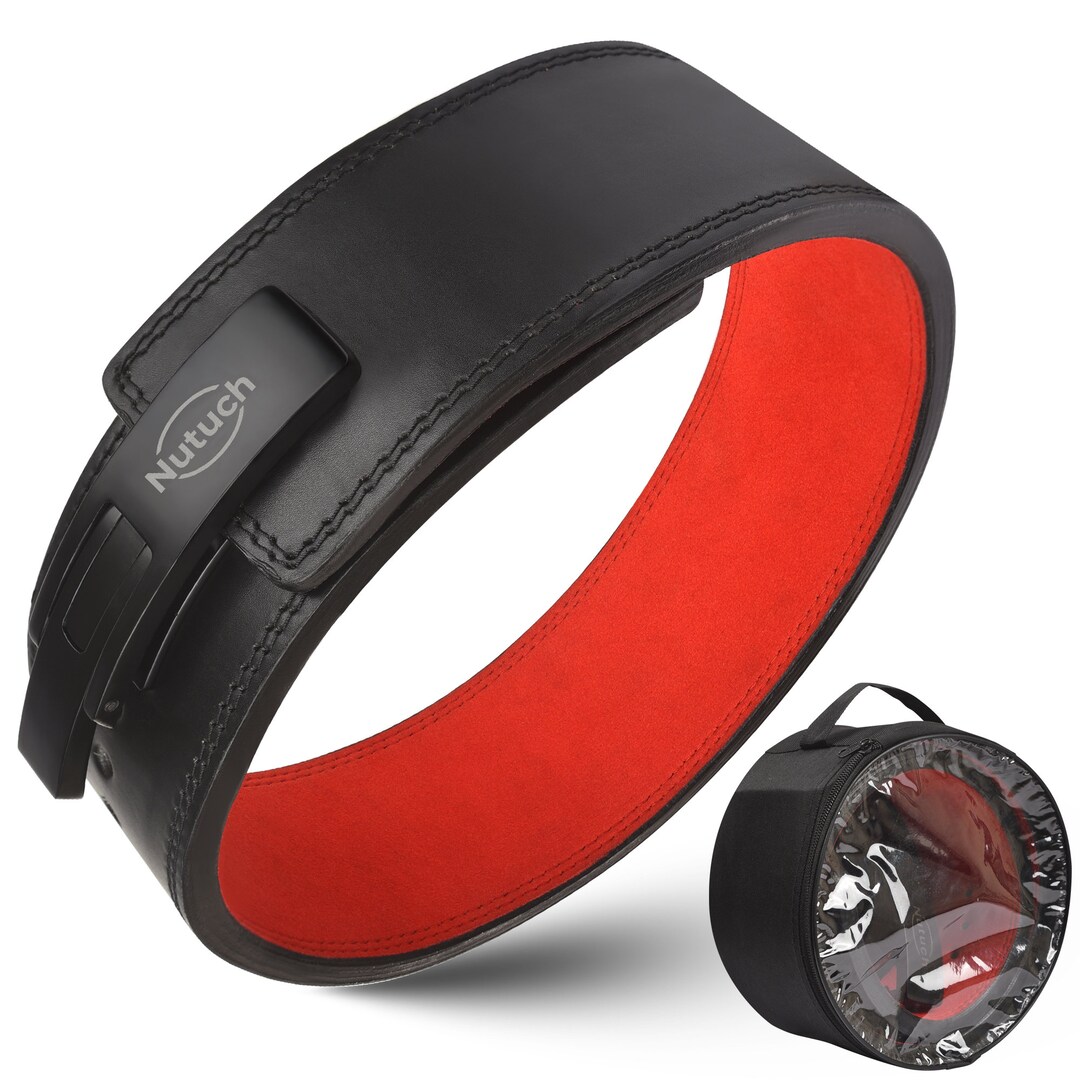NUTUCH Genuine Leather Lever Weight Lifting Belt 13mm Gym Belts Grain Leather Weightlifting Belt