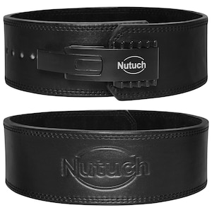 NUTUCH Genuine Leather Lever Weight Lifting Belt | 10mm | Gym Belts | Grain Leather Weightlifting Belt | Workout Belt | Powerlifting Belt