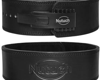 Cinturón de levantamiento de pesas de cuero genuino NUTUCH con palanca de 10 mm, cinturón de gimnasio, cinturón de levantamiento de pesas de cuero flor, cinturón de entrenamiento, cinturón de levantamiento de potencia