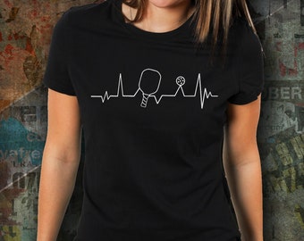 Heartbeat Pickle Ball Men and Woman's T-Shirt, Heartbeat Pickleball Athletic Shirt, Pickleball Funny EKG Shirt For Men or Woman