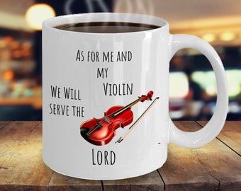 Violin Lover Mug, Bible Verse Gift, Band Teacher Gift, Music Teacher Gift, Violin Player Gift, Violin Teacher Gift, Christian Gifts