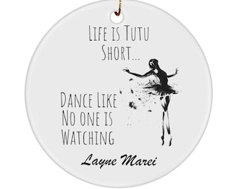 Personalized Dancer Gift, Dance Lover Gifts, Keepsake Ornament For Ballet Dancer,Dance Like No One is Watching,Customized Ballet Dancer Gift