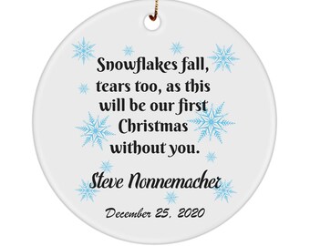 Memorial First Christmas Without Spouse Gift, Memorial Ornament, First Christmas Without Child, Memorable Gifts For Loss of Family Member