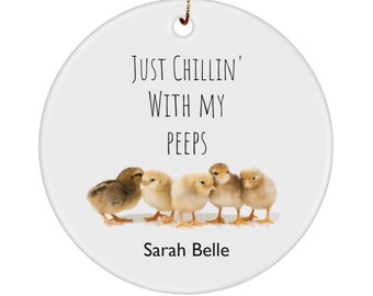 Personalized Ornament For Baby Chicken Lovers, Customized Chicken Lover Ornament, Customized Ornament For Girlfriends Who Love Chickens