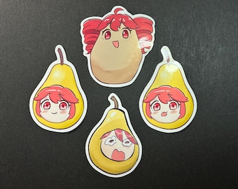 Pegatina de vinilo brillante de Vocaloid Kasane Teto Foods / Pearto Meme / Poteto