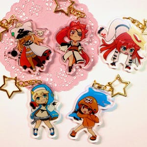 Guilty Gear Keychains | Bridget | May | Ramlethal Valentine | Baiken | Jack-O