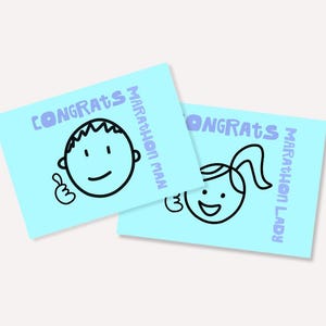 Carte marathon, carte postale de coureur, carte de course, cadeaux pour coureur, carte postale de félicitations, carte de motivation, carte de félicitations