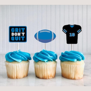 Décorations De Cupcake Lions De Détroit, Football De Détroit, Fête De Football, Anniversaire Football, Lions De Détroit, Décorations De Cupcake Football,