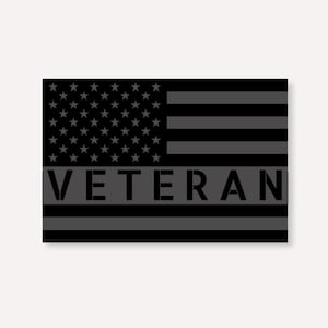 Veteran Sticker, Military Sticker, Black American Flag