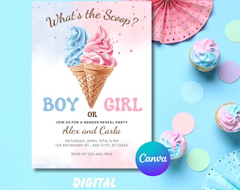 Invitación para revelar el género del bebé