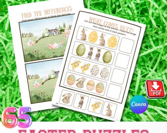 Hojas de trabajo del juego de rompecabezas de Pascua