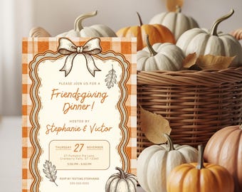 Invitación de Acción de Gracias con amigos