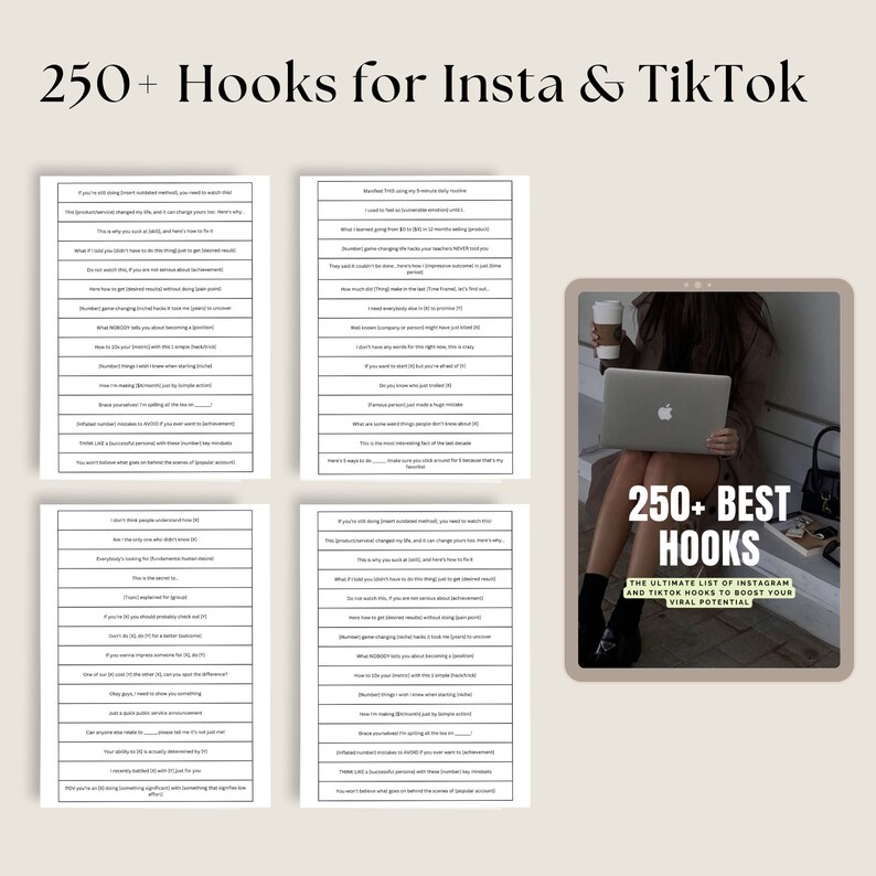250+ Hooks for Instagram and Tiktok - Etsy