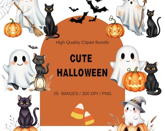 Halloween Ghost Clipart Bundle