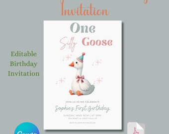 One Silly Goose Birthday Invitation