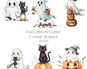 Halloween Ghost Clipart Bundle