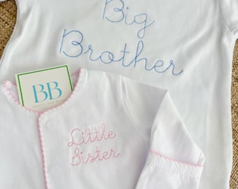 Little brother, Little Sister baby footie