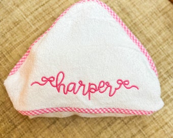 Personalized hooded bath towel