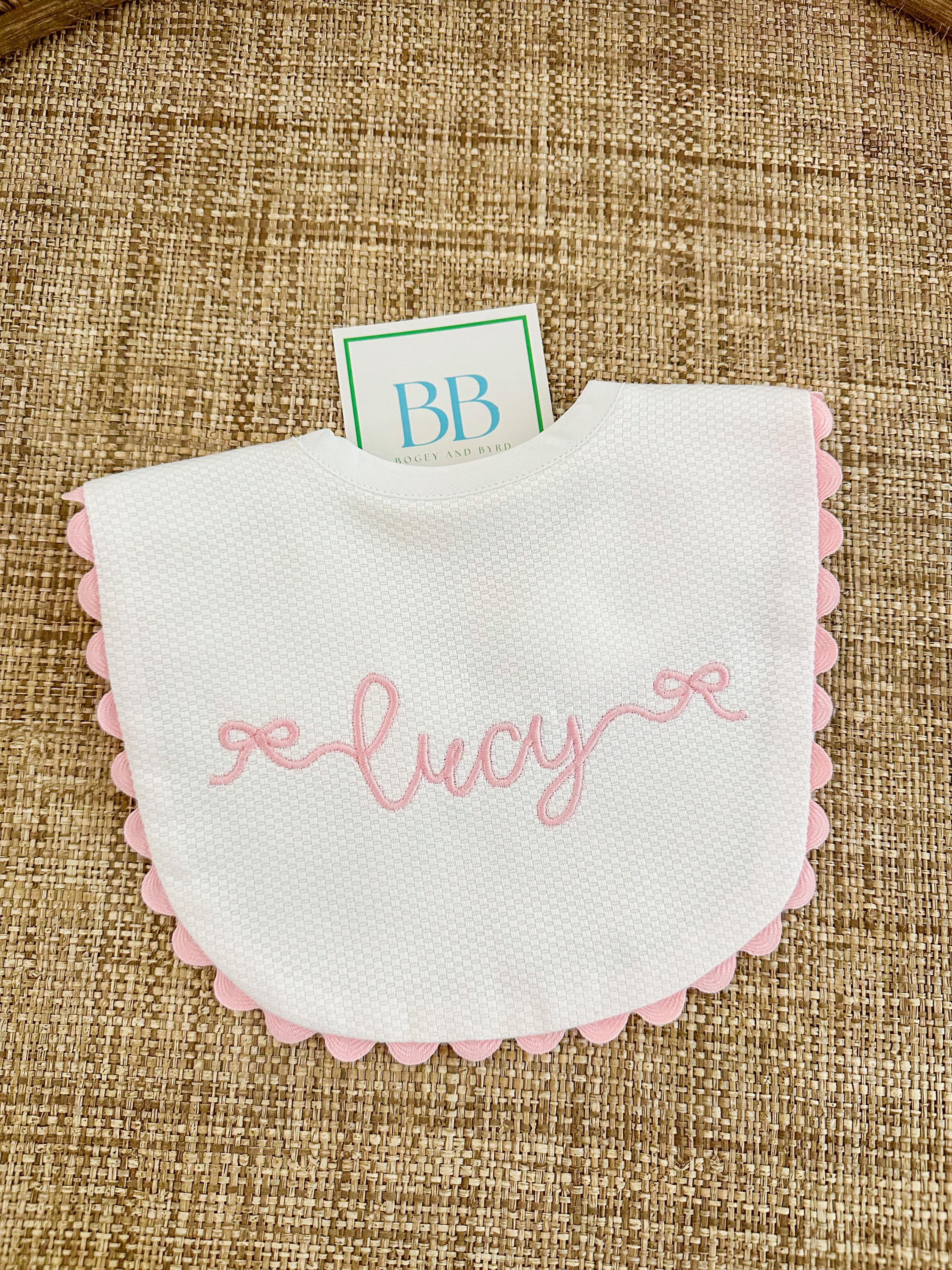 Personalized baby bib, monogrammed bib, bow baby bib, baby boy custom bib