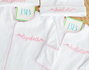 Newborn picot trim personalized footie baby outfit