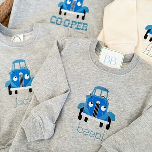 Blue truck children’s sweatshirt