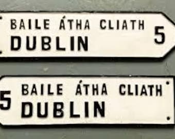 Dublin Double Sided Cast Iron Road Sign